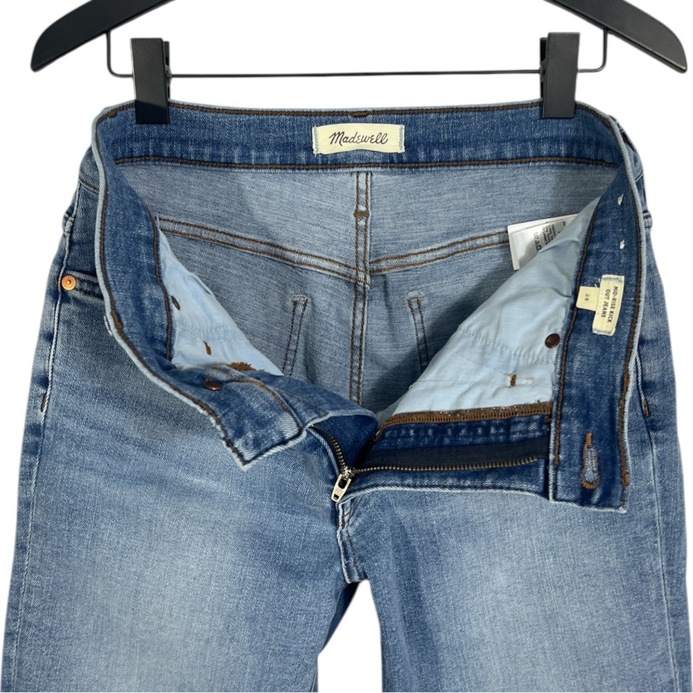 Madewell Medium Blue Straight Flare Jeans - Picture 4 of 8